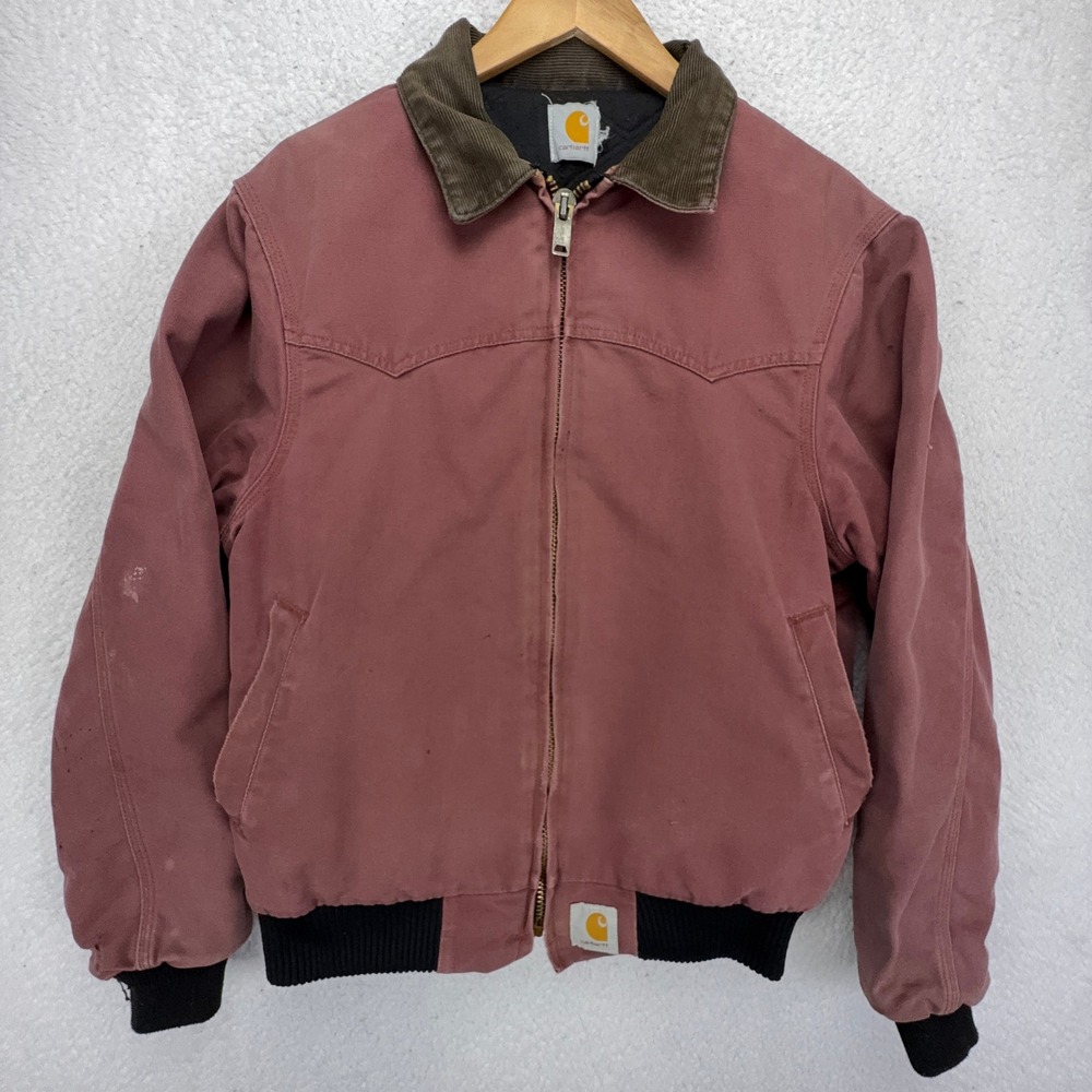 Carhartt Santa Fe Jacket Quilt Lined Mens Small JQ2036 Redwood Faded